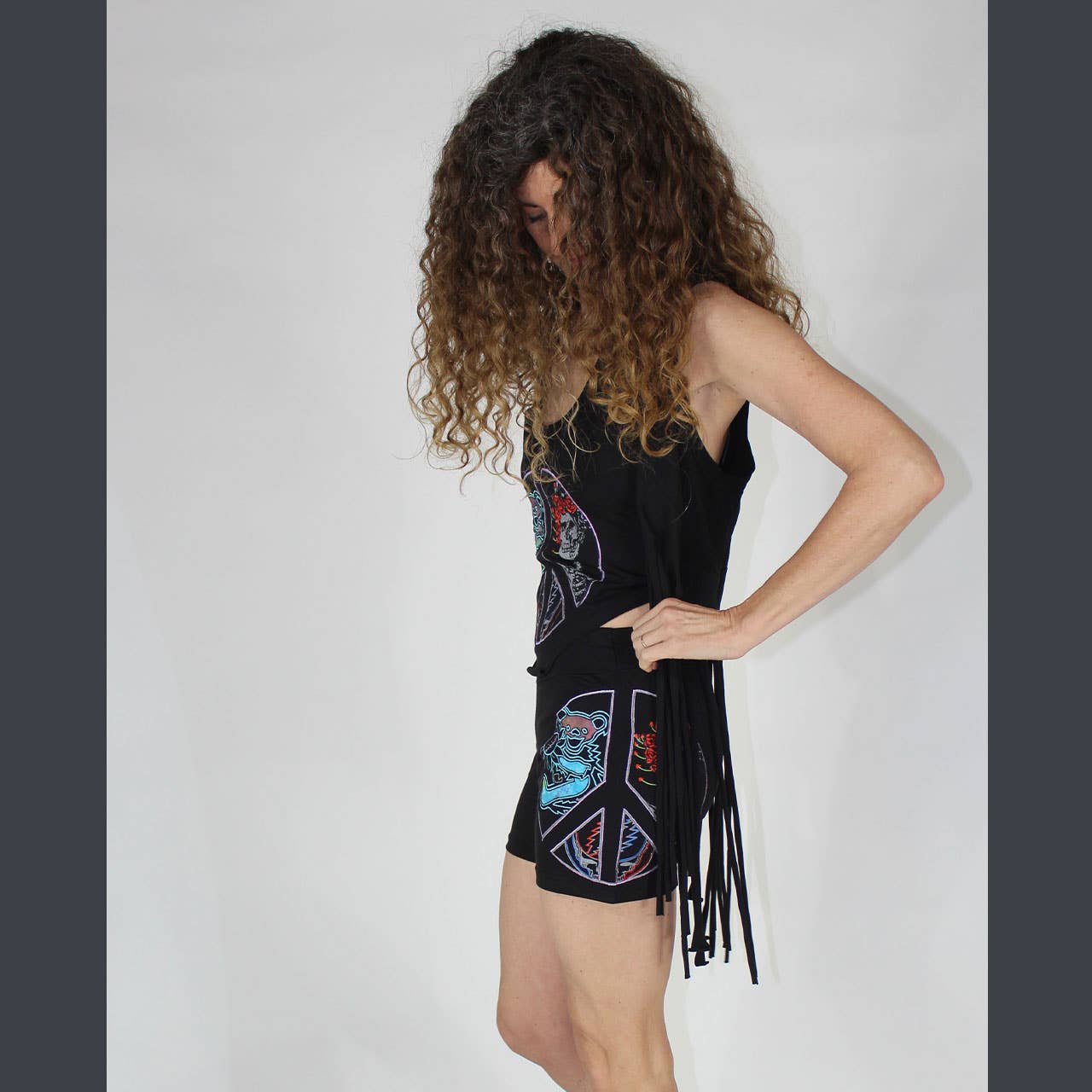 Grateful Dead Cotton Lycra Fringe Vest