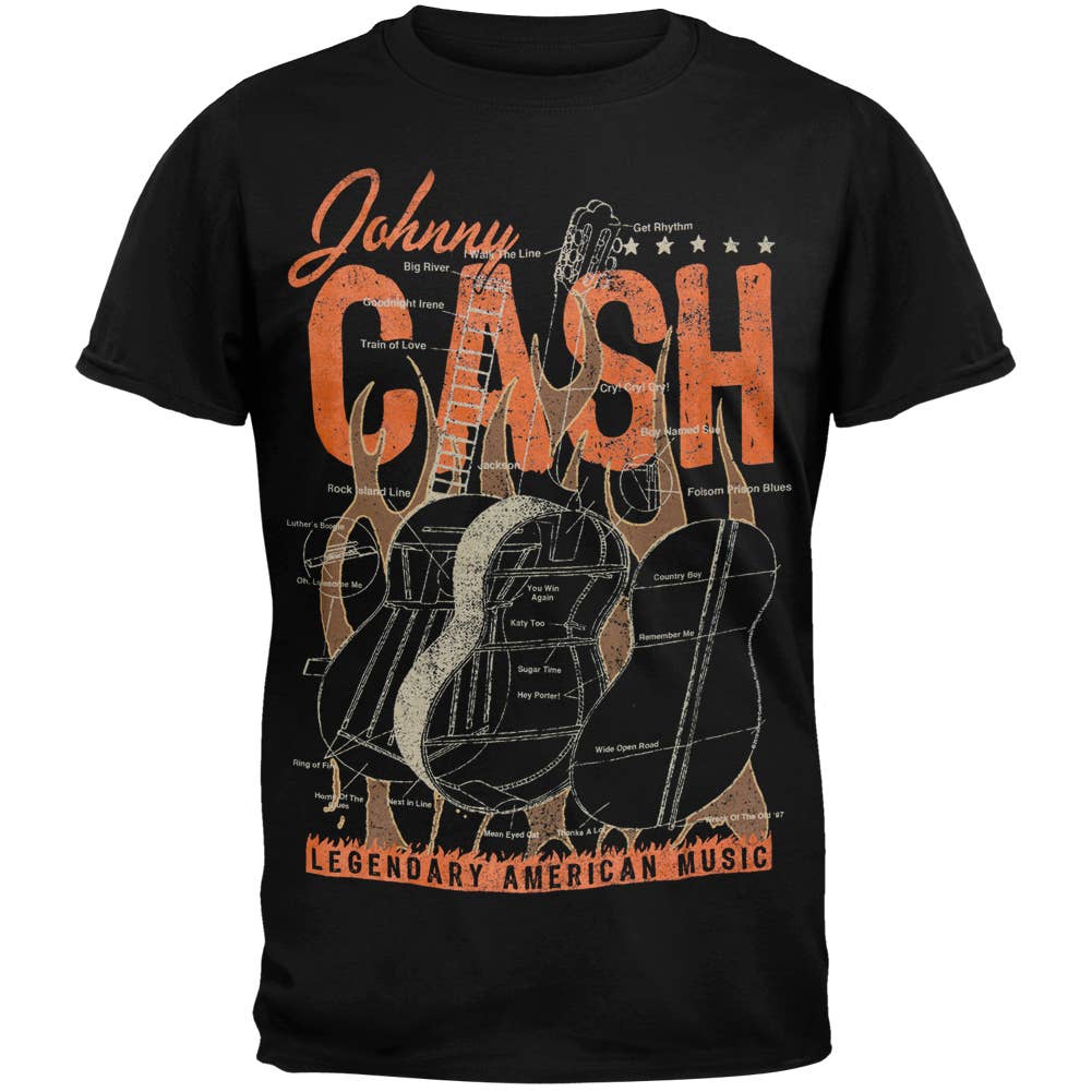 Johnny Cash - Guitar Diagram Men's T Shirt