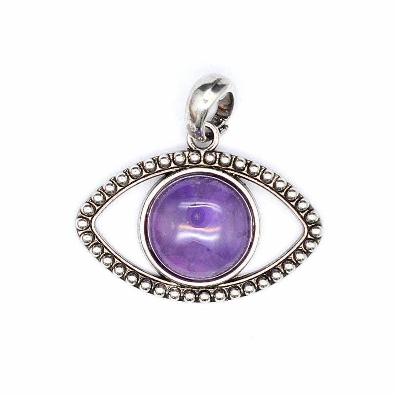 Vintage Natural Stone Evil Eye Charms (Single Pendant) - CS