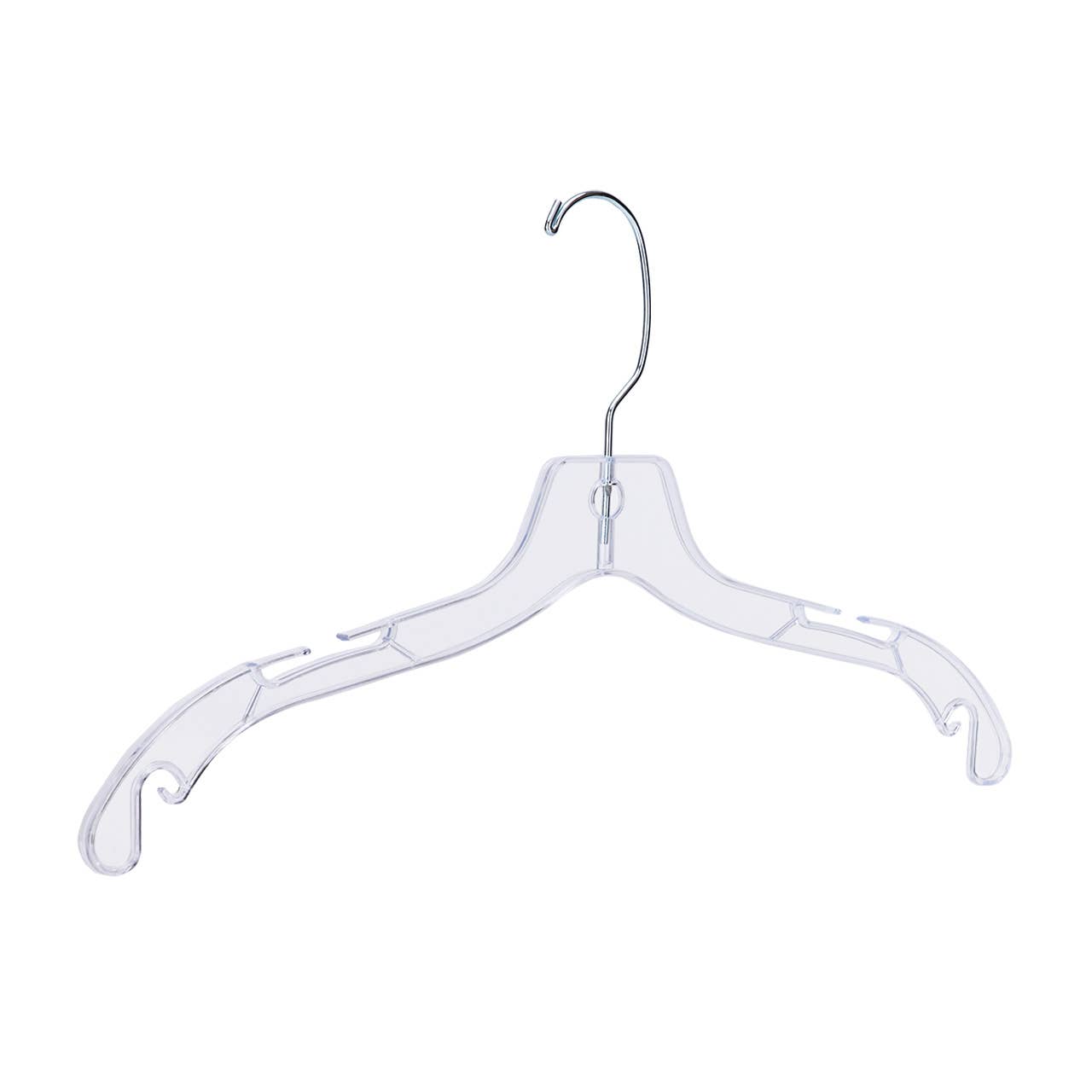 17" Economy Clear Plastic Dress Hangers - Case of 100