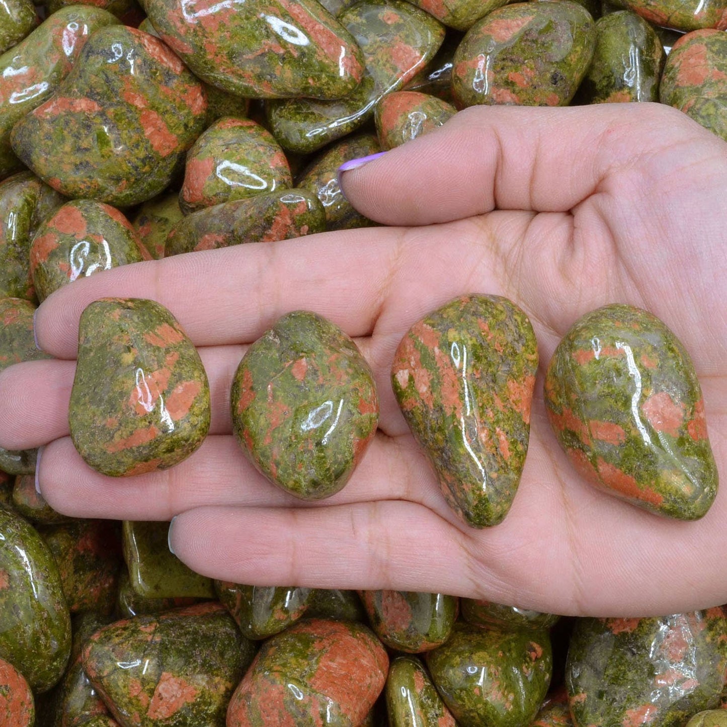 Tumbled Unakite - 1" to 1.75" - Size 8