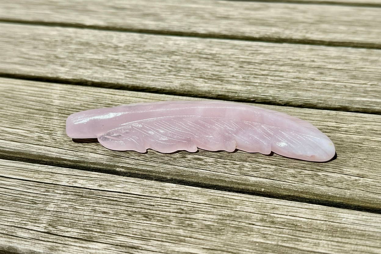 Wholesale Rose Quartz Feather | Crystal Carving