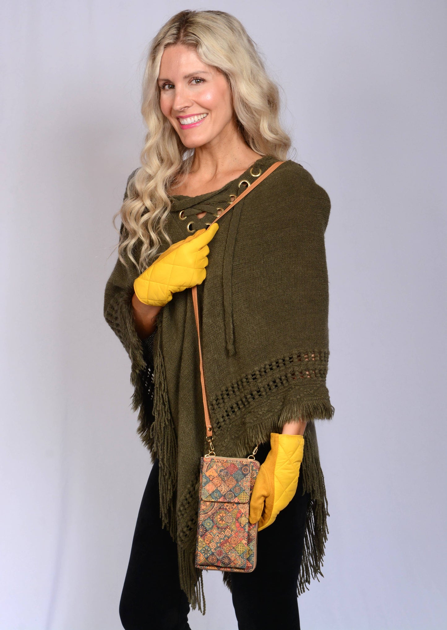 Cellphone Pocket Cork Wallet Crossbody Bag