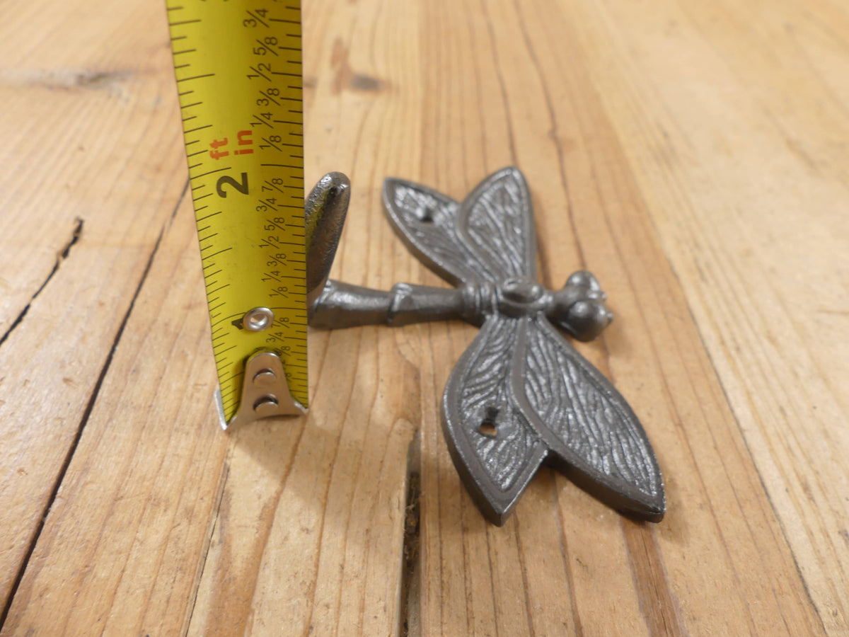 GLAZED IRON DRAGONFLY COAT HOOK