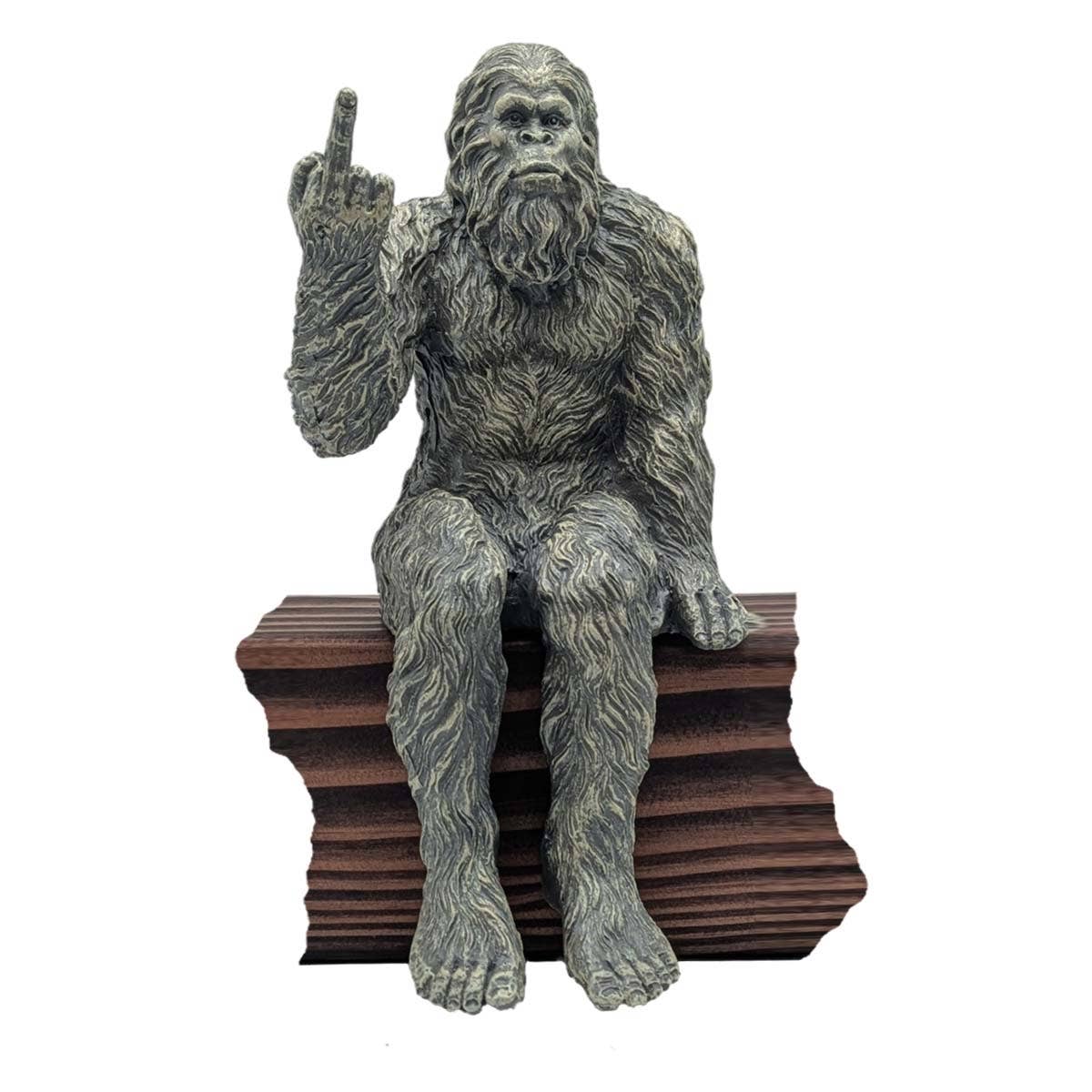 Bigfoot 'The Rude' Sasquatch Statue 10 inch H Shelf Sitter