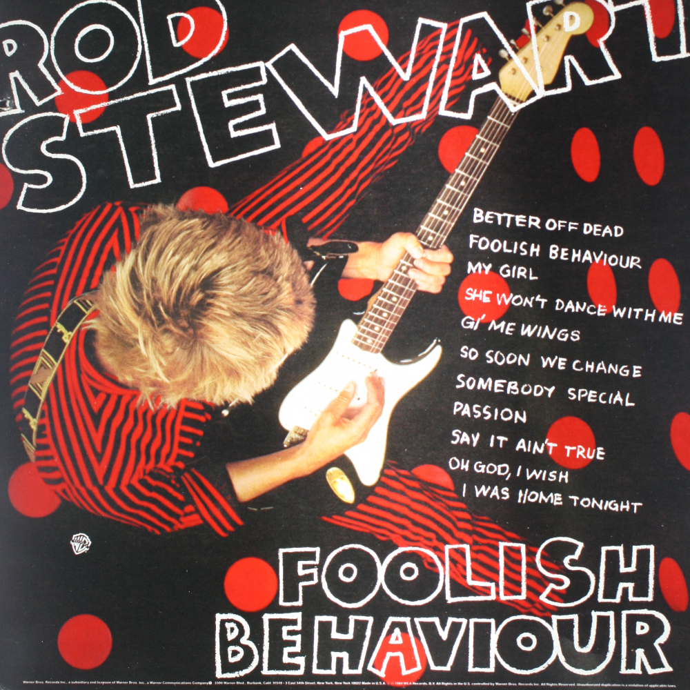 12" Vinyl LP Record - Rod Stewart Foolish Behaviour Pop Rock