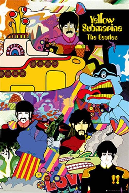 The Beatles Yellow Submarine Collage Poster - 24" x 36"