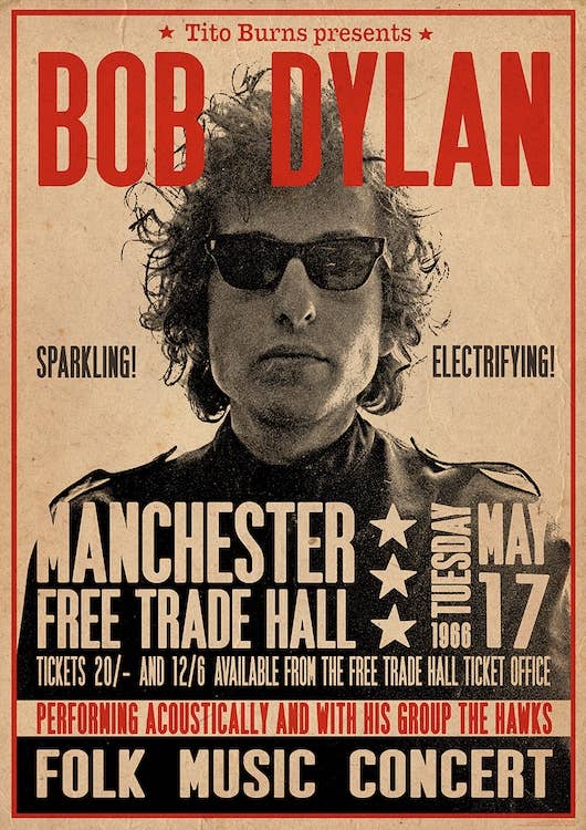 Bob Dylan Manchester 24X36