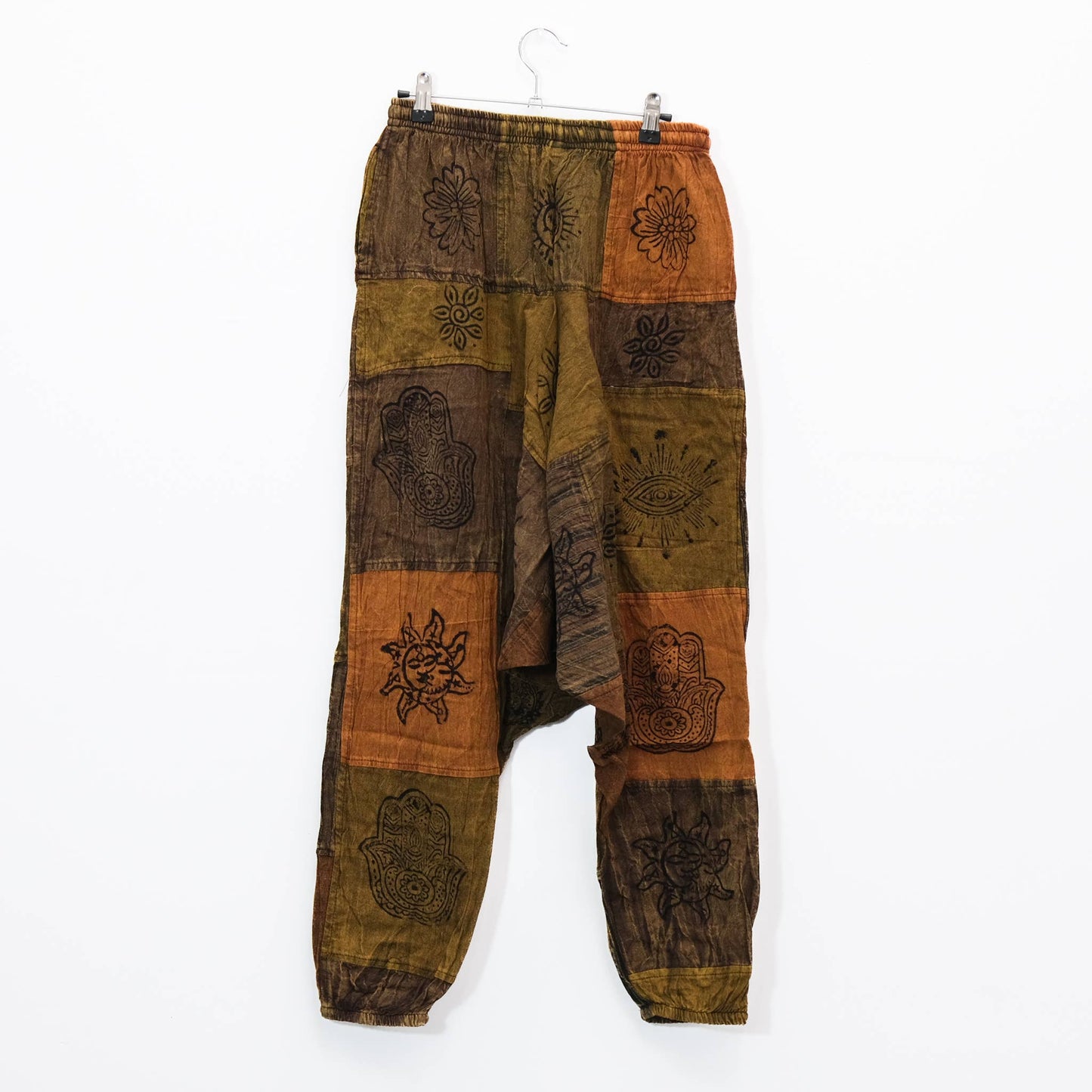 Patchwork Block Print Harem Pants (P39-U5G)