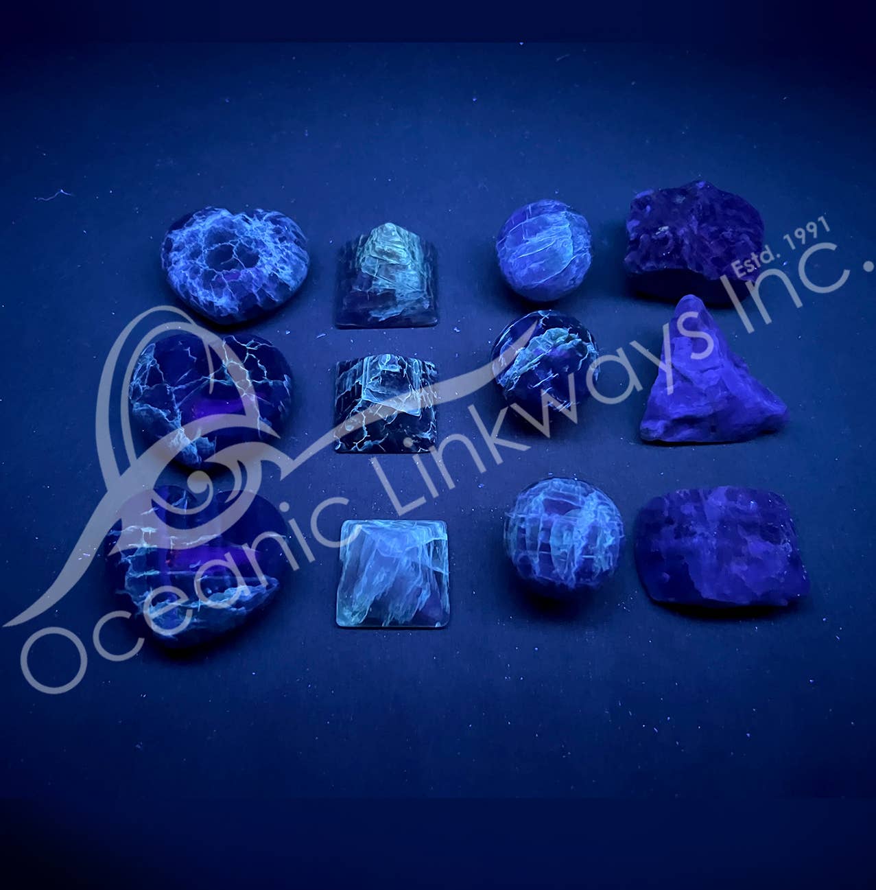 FLUORITE (SET OF 12) 8.5"L X 6.5"W (SET OF 12)