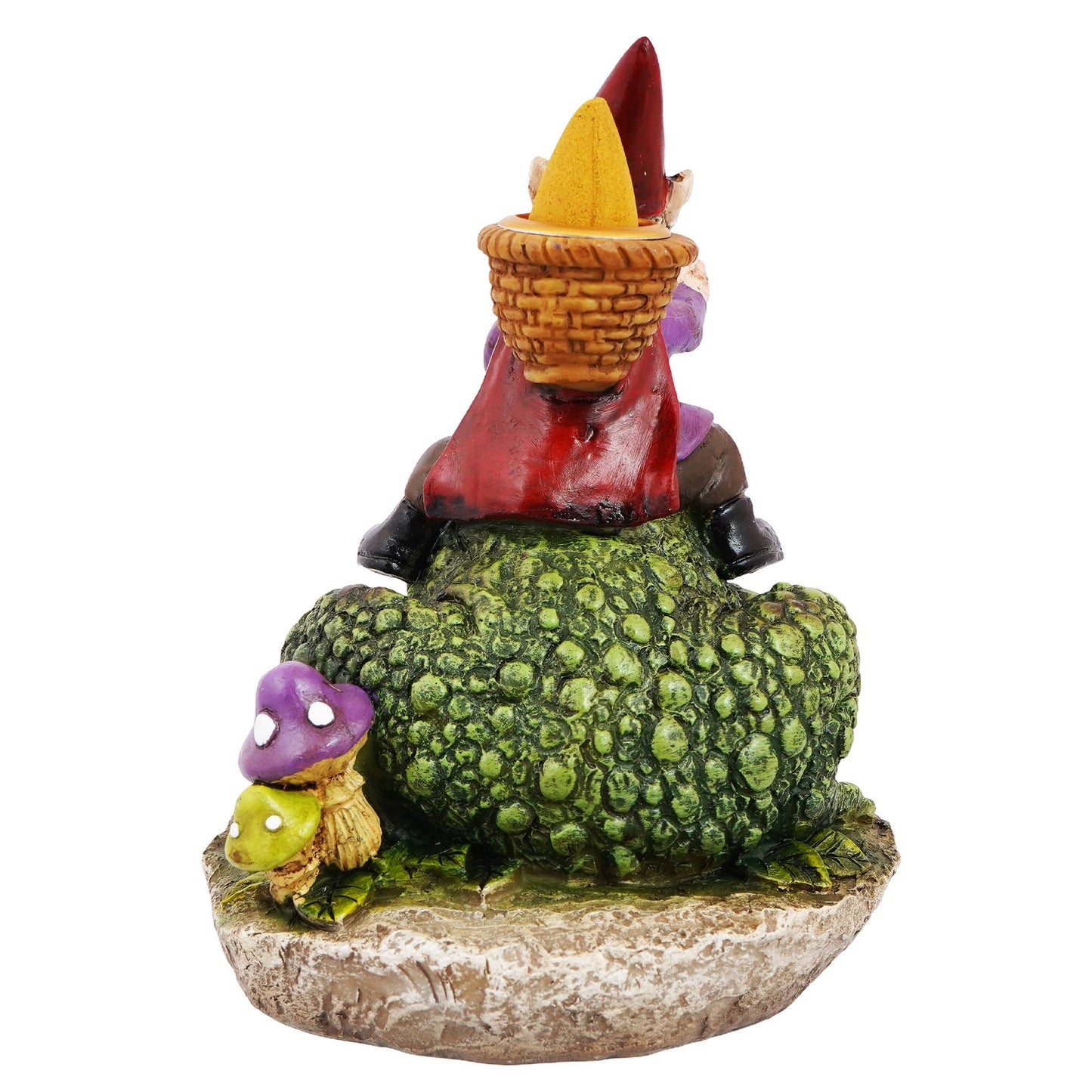 Gnome Riding Frog Back Flow incense Burner