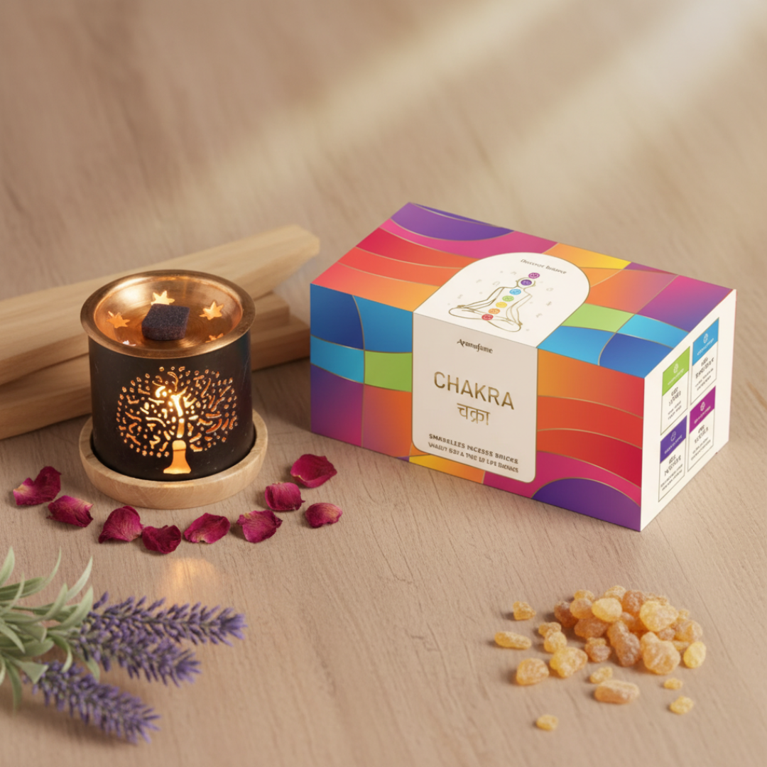 7 Chakra Incense Bricks & Burner Gift Set | Chakra Incense