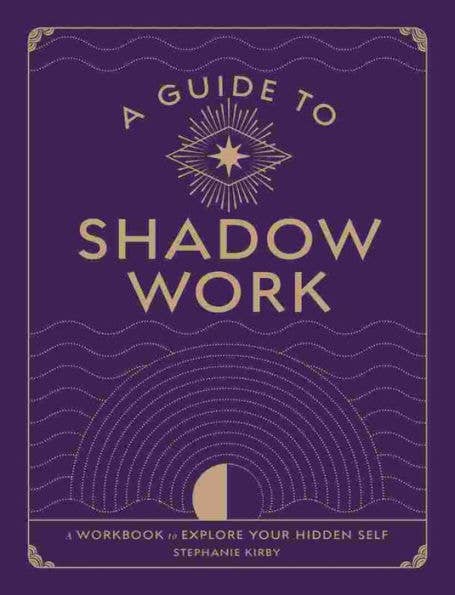 Book cover of 'A Guide to Shadow Work' with decorative elements on a purple background