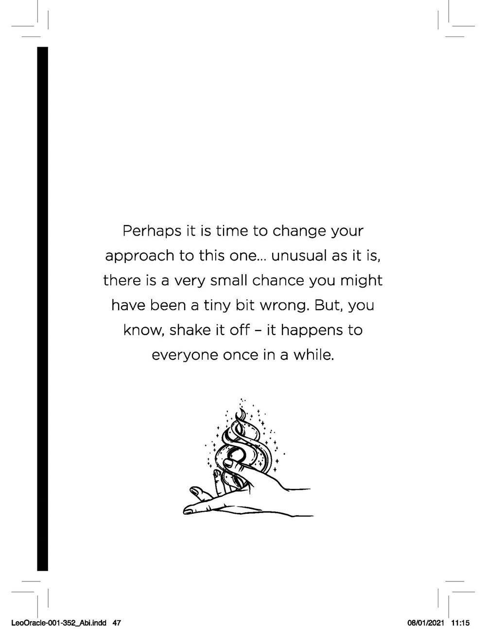 Text advice with a hand holding a snake illustration on a white background