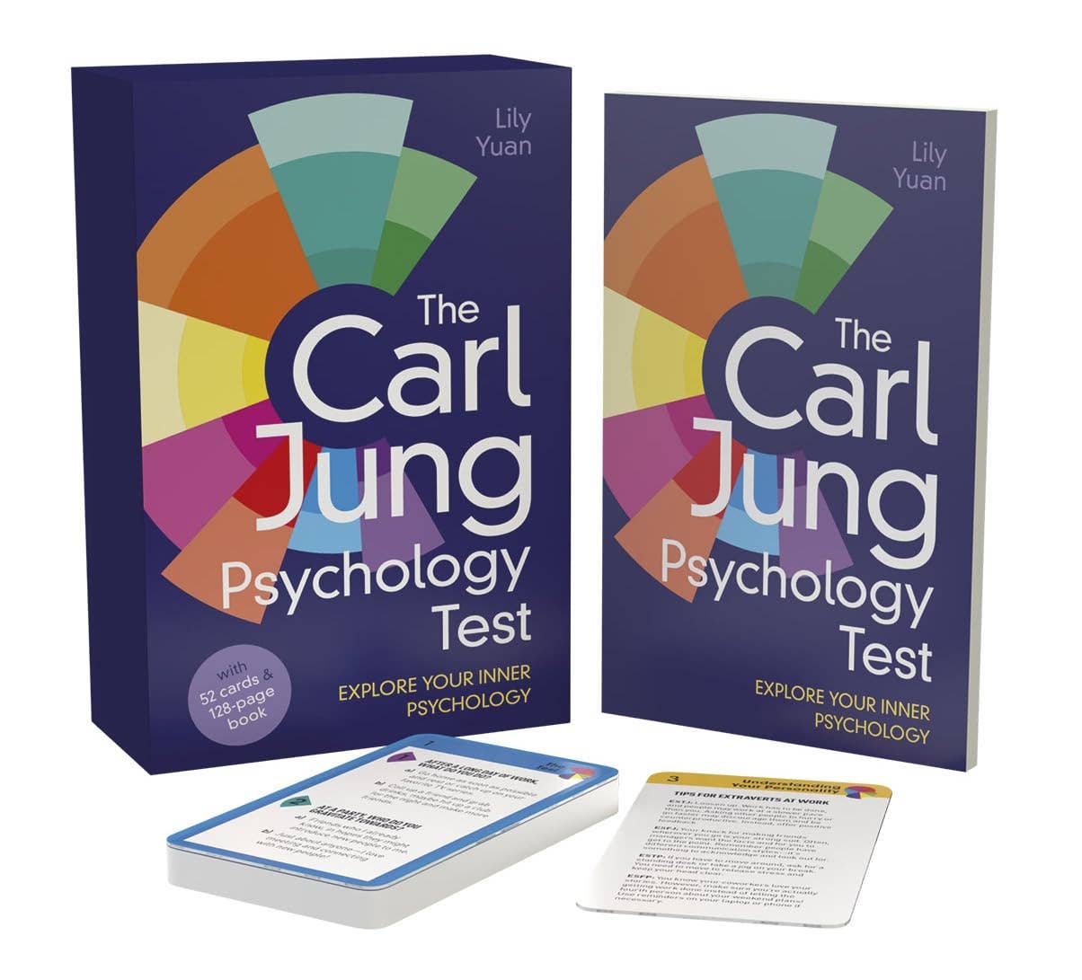 Two copies of 'The Carl Jung Psychology Test' book with cards on a white background