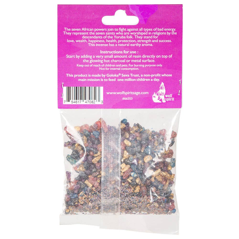 Packaged colorful stones with a pink label on a white background