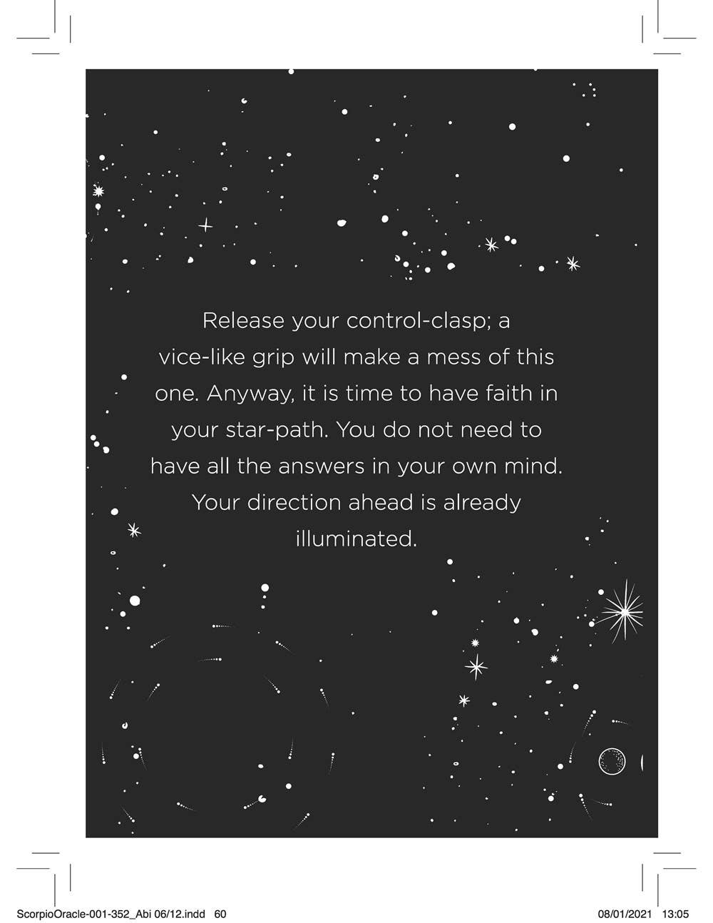 Motivational quote on a starry night sky background