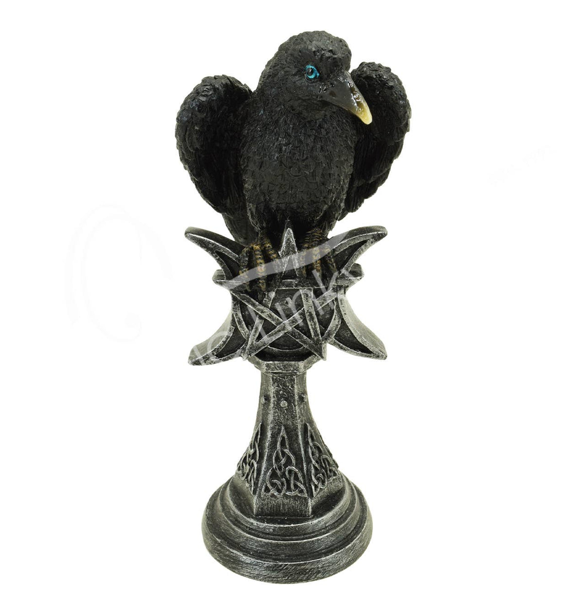 Statue - Raven On Triple Moon 3.15"L X 2.65"W X 6.70"H