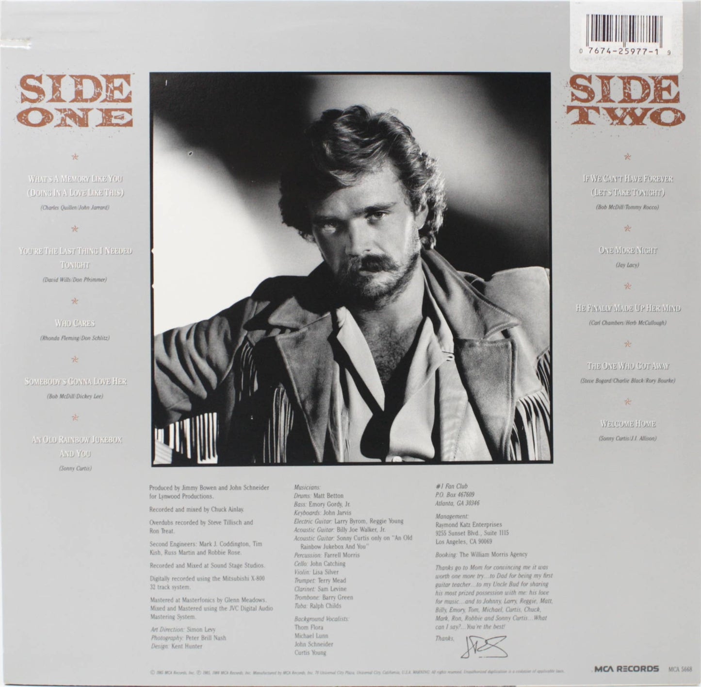 12" Vinyl LP Record - John Schneider - A Memory Like Country