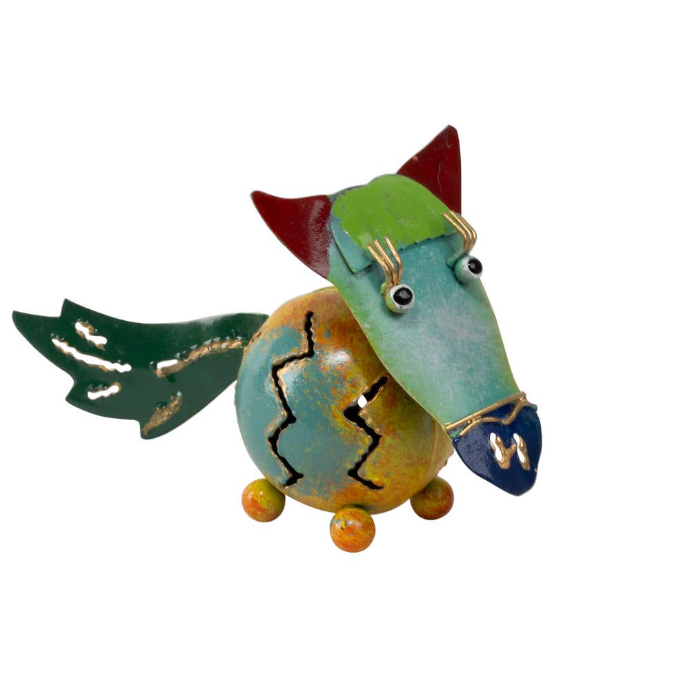 SMALL METAL TURQUOISE HORSE