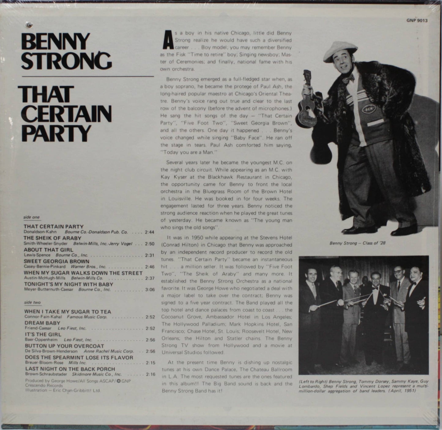 12" Vinyl LP Record - Benny Strong - That Certain Party Jazz