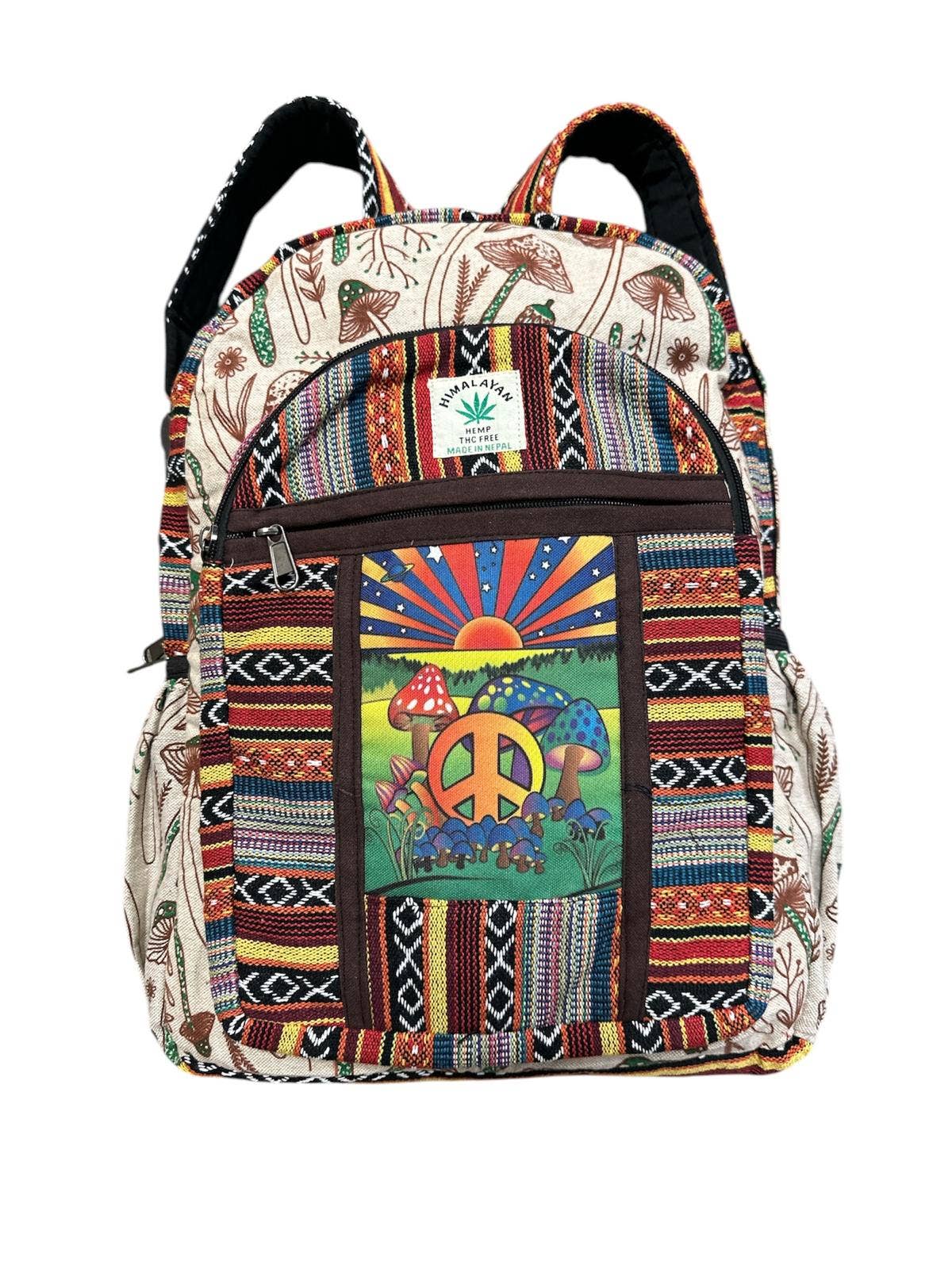 Hemp Mushroom Peace Rising Backpack RIB3127