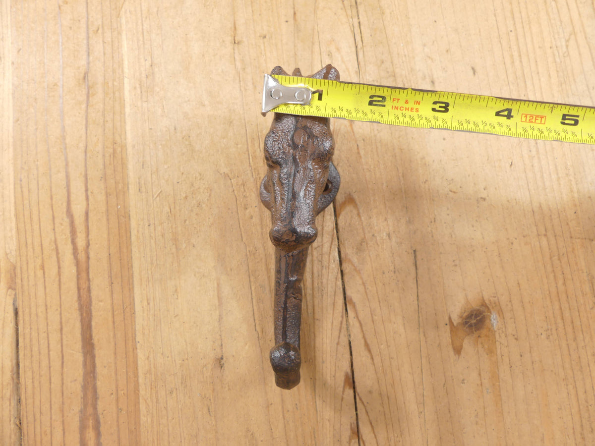 RUSTIC CAST IRON HORSE HEAD HOOK