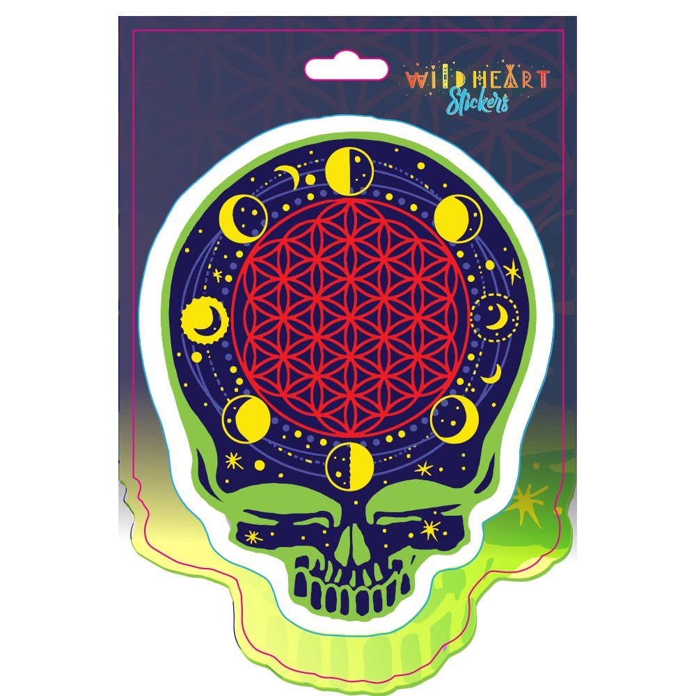 MOON PHASES SKULL STICKER