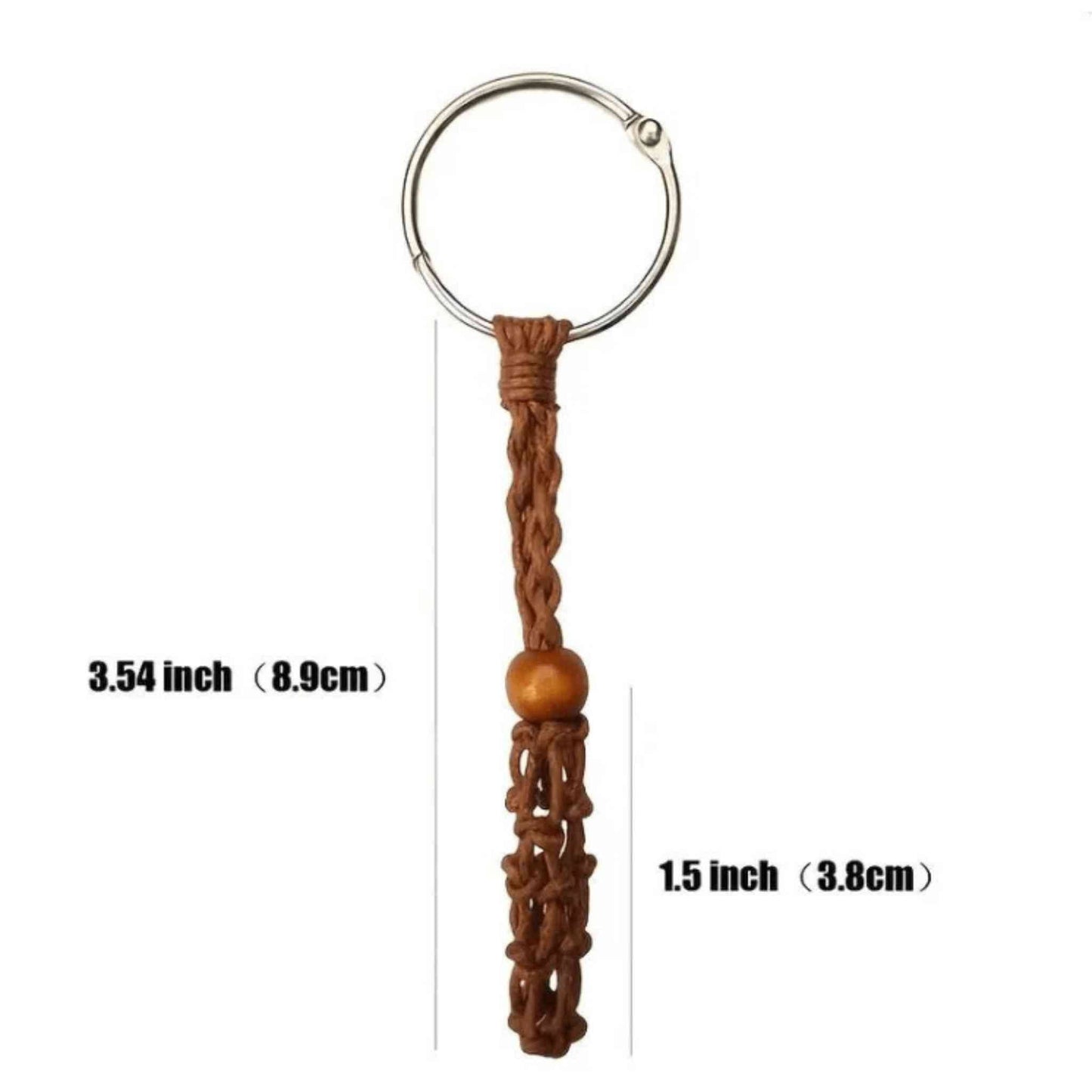Adjustable Macrame Crystal Holder Keychain.