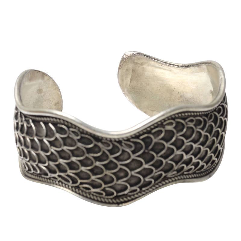 Scale Silver Cuff Bracelet