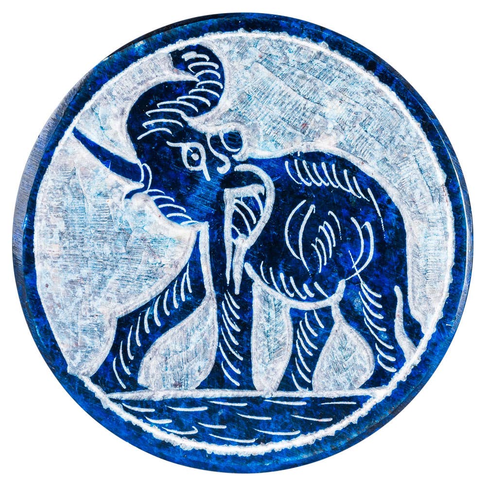 ELEPHANT 2" ROUND SOAPSTONE BOX