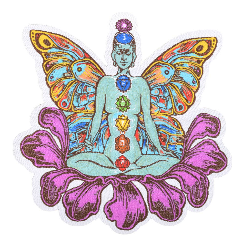 Chakra Butterfly Embroidered Patch
