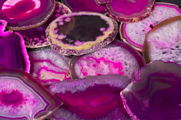 PINK AGATE SLABS, SLICES- Sold by the Piece