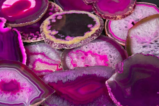 PINK AGATE SLABS, SLICES- Sold by the Piece