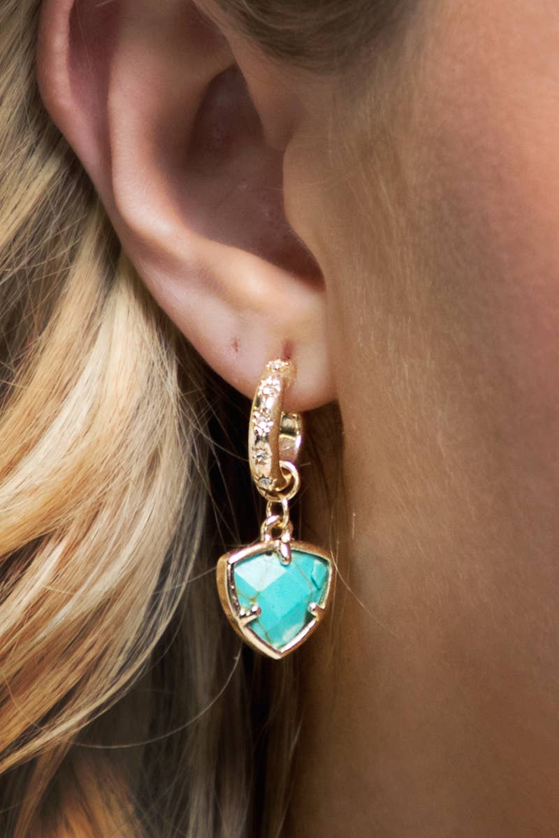 Natural Stone Triangle Earrings