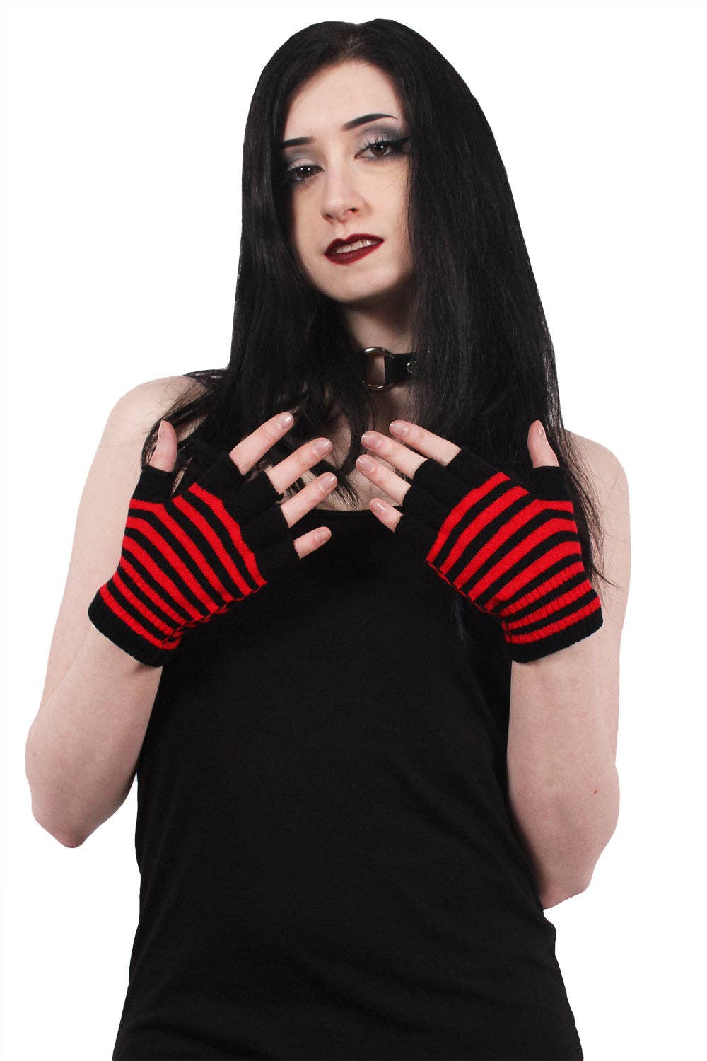 Striped Fingerless Gloves