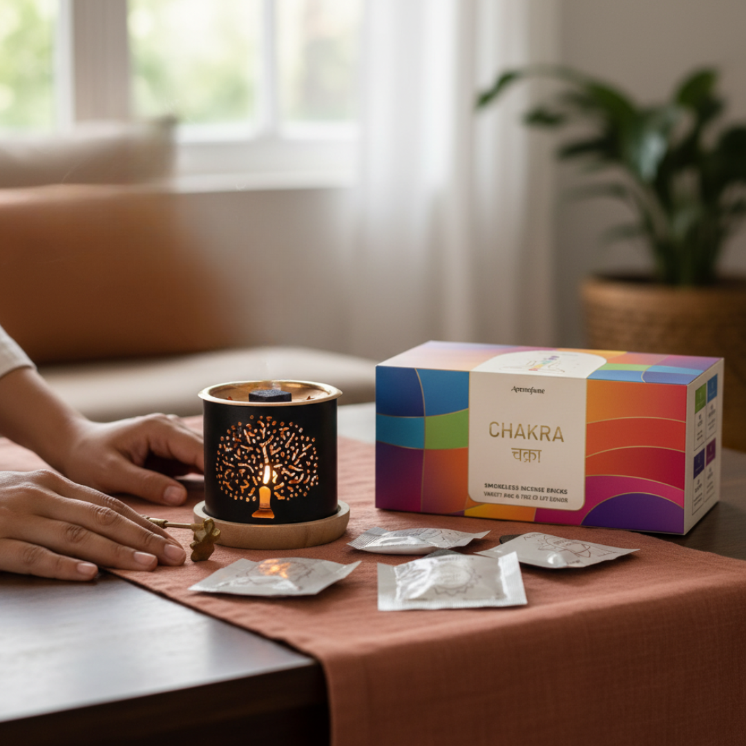 7 Chakra Incense Bricks & Burner Gift Set | Chakra Incense