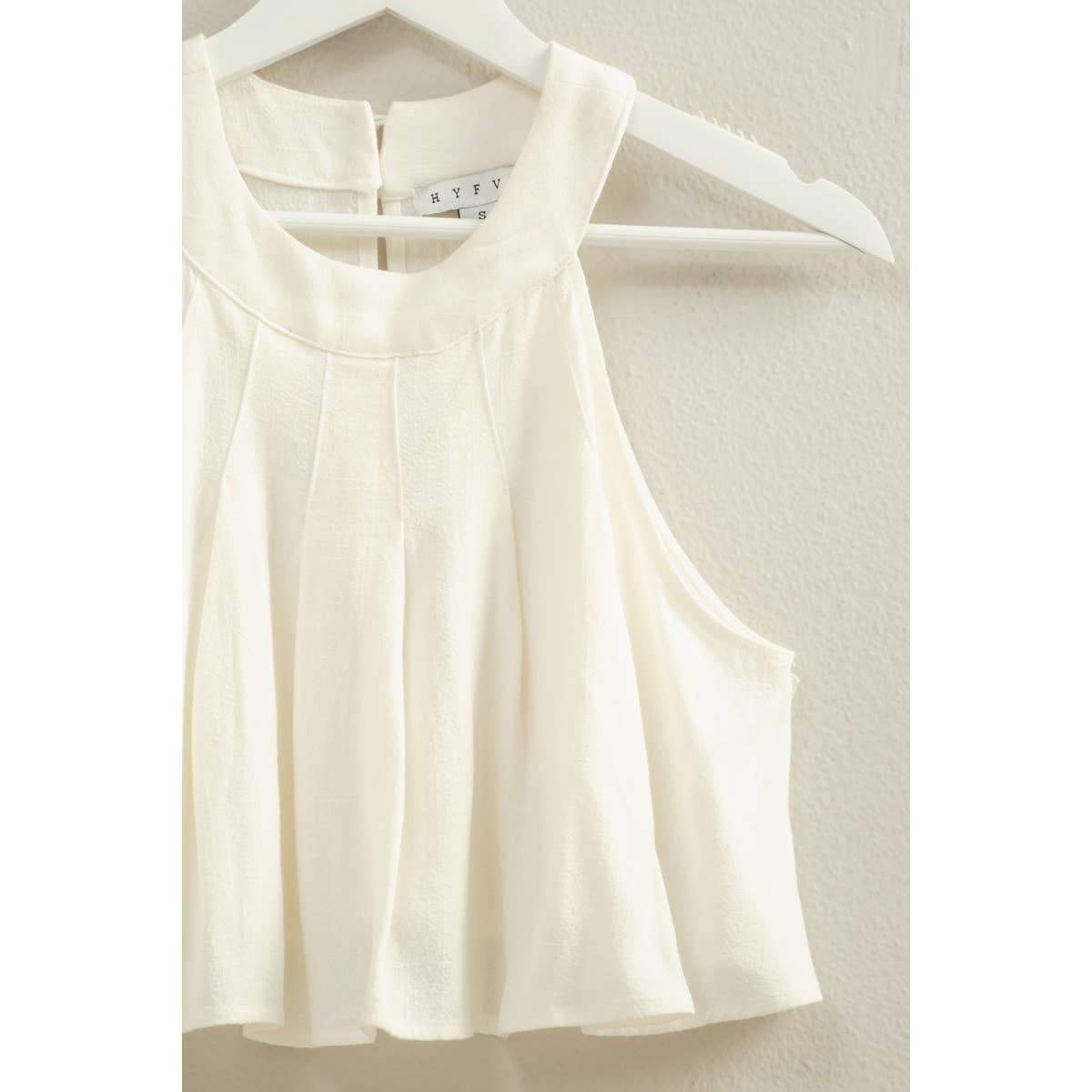 Halter Pleated Ruffle Crop Top