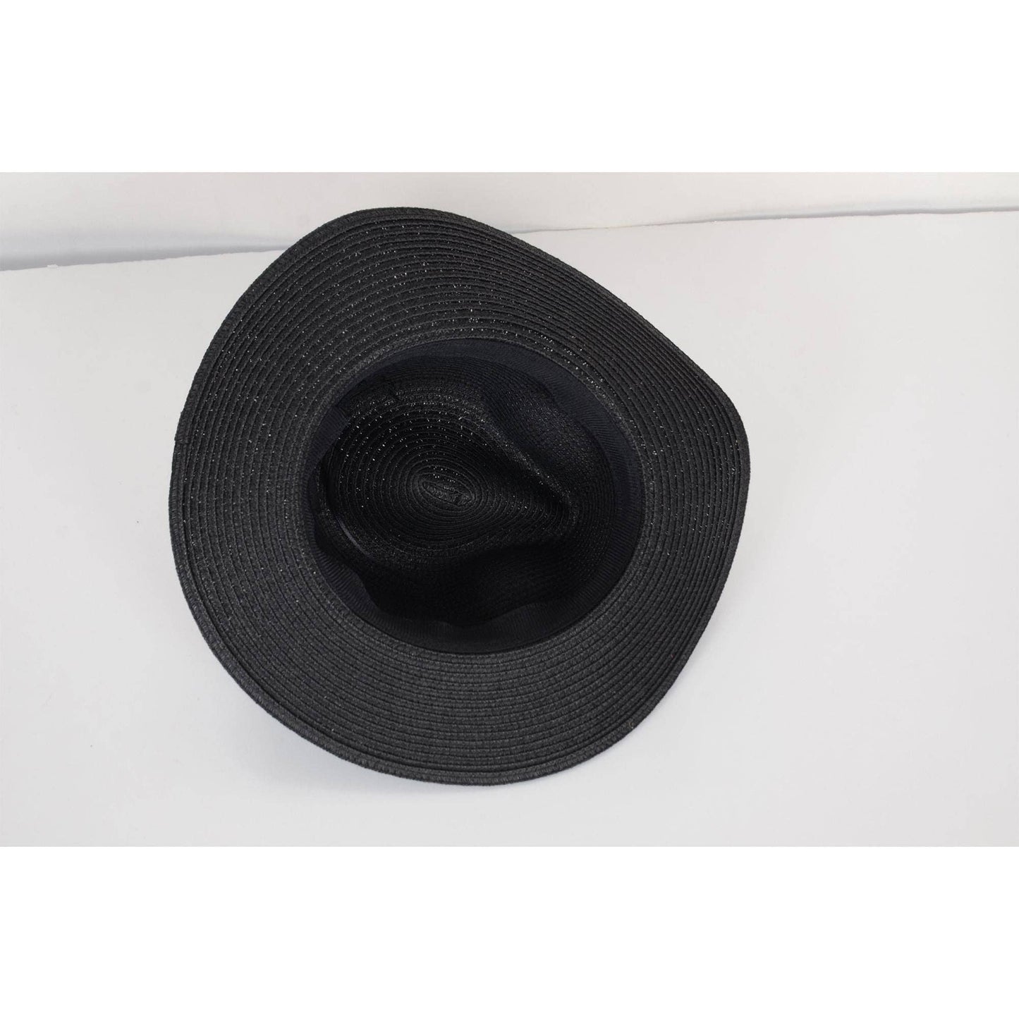 Wide Brim Straw Fedora Sun Hat Black Band Panama UV Hat