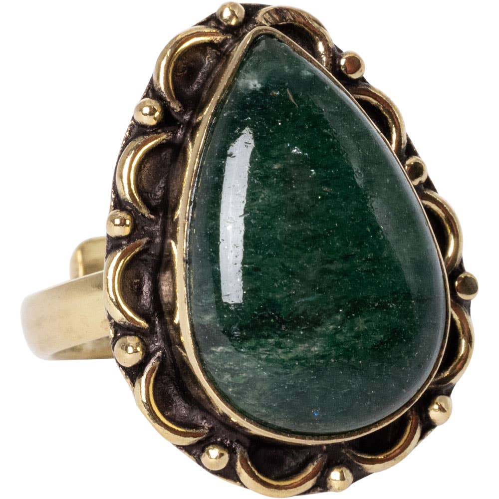 ADJUSTABLE GOLD TONE GEMSTONE RINGS