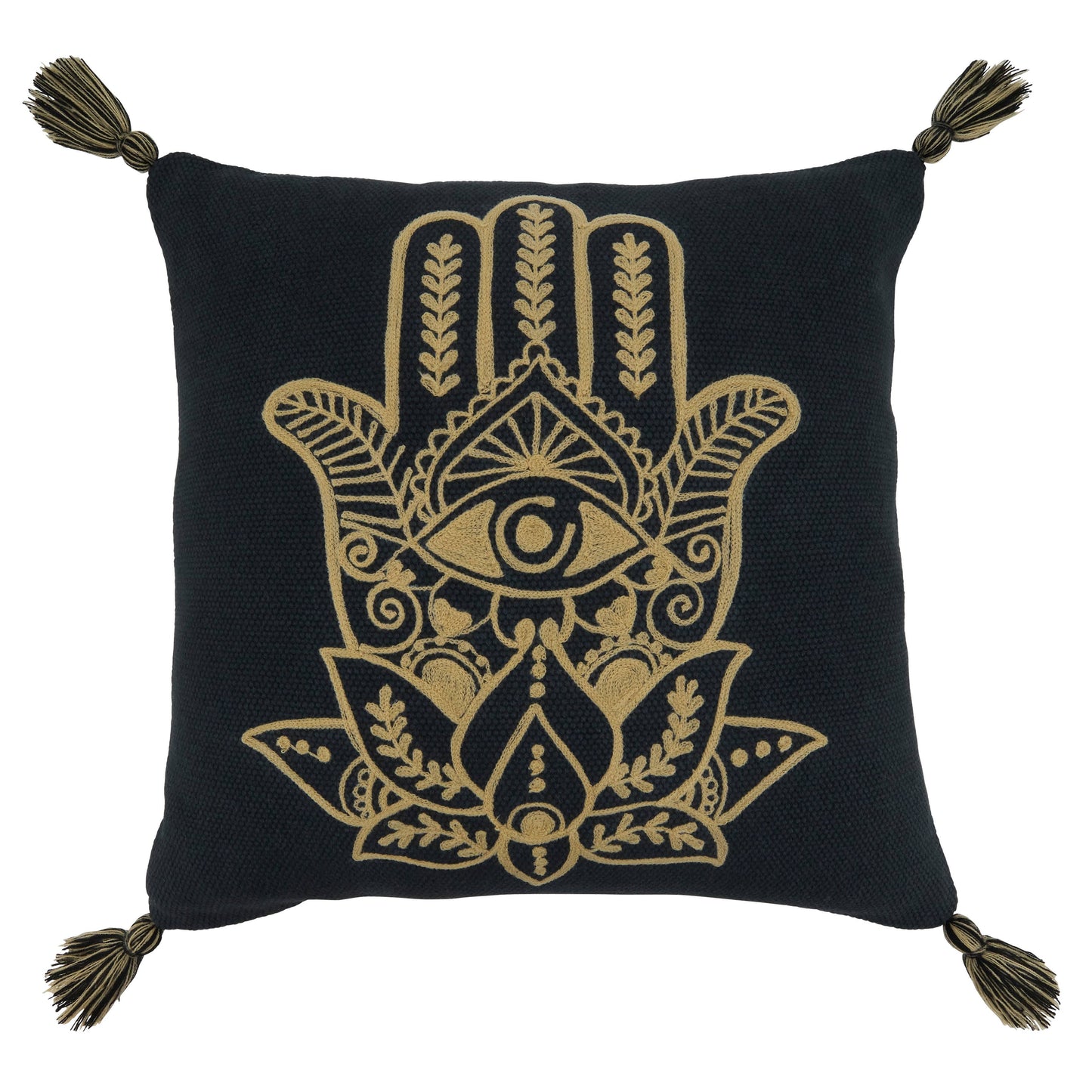 Hamsa Hand Embroidered Pillow
