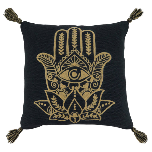 Hamsa Hand Embroidered Pillow