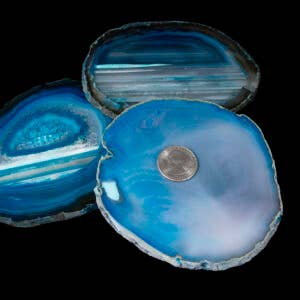 Teal Agate Slabs, Slices- Sold by the piece