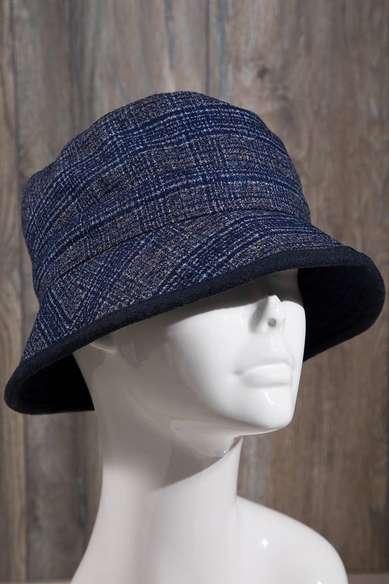 Reversible Plaid Print Bucket Hat