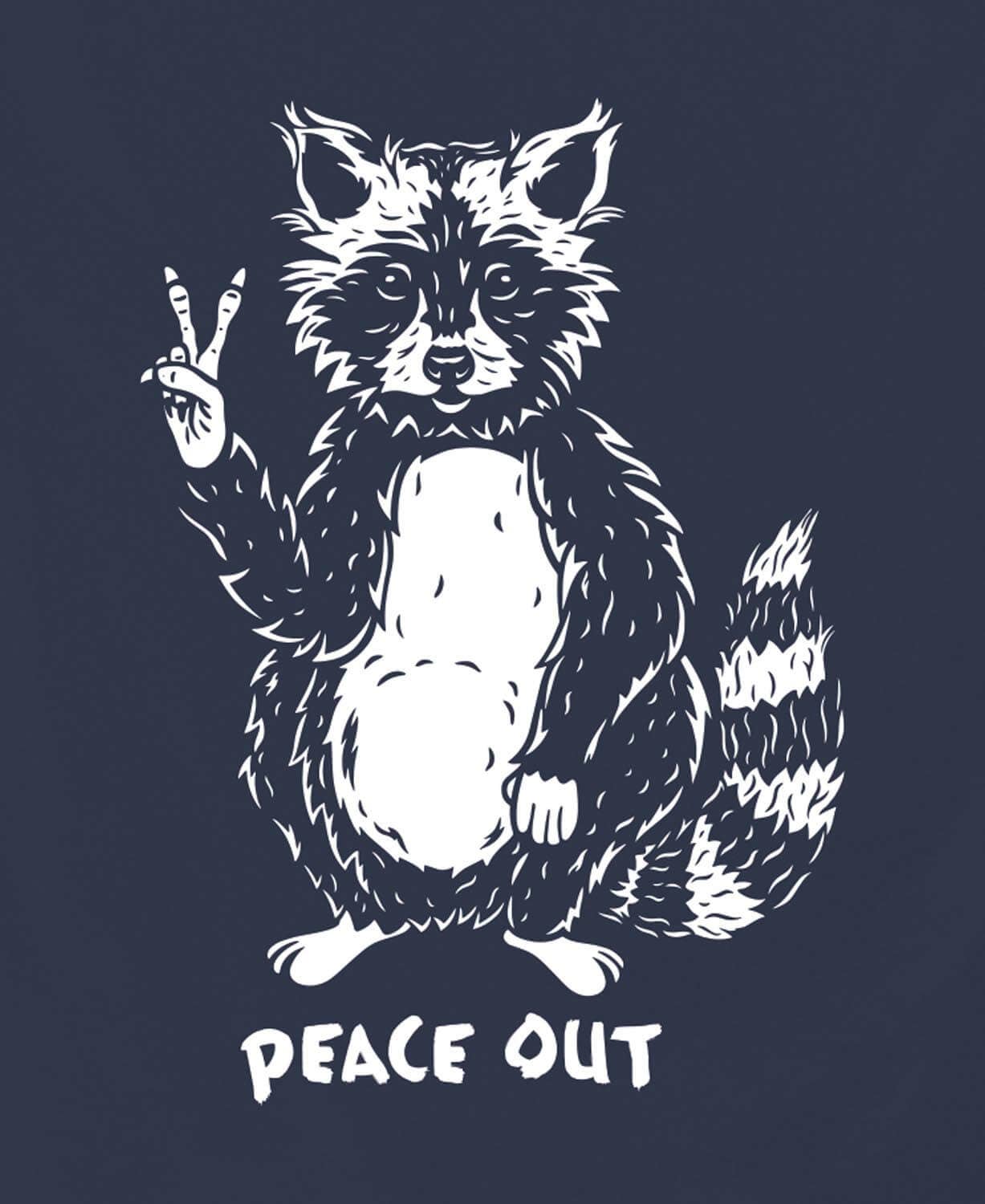 Peace Out Raccoon T-Shirt - Unisex - Nature T-Shirts