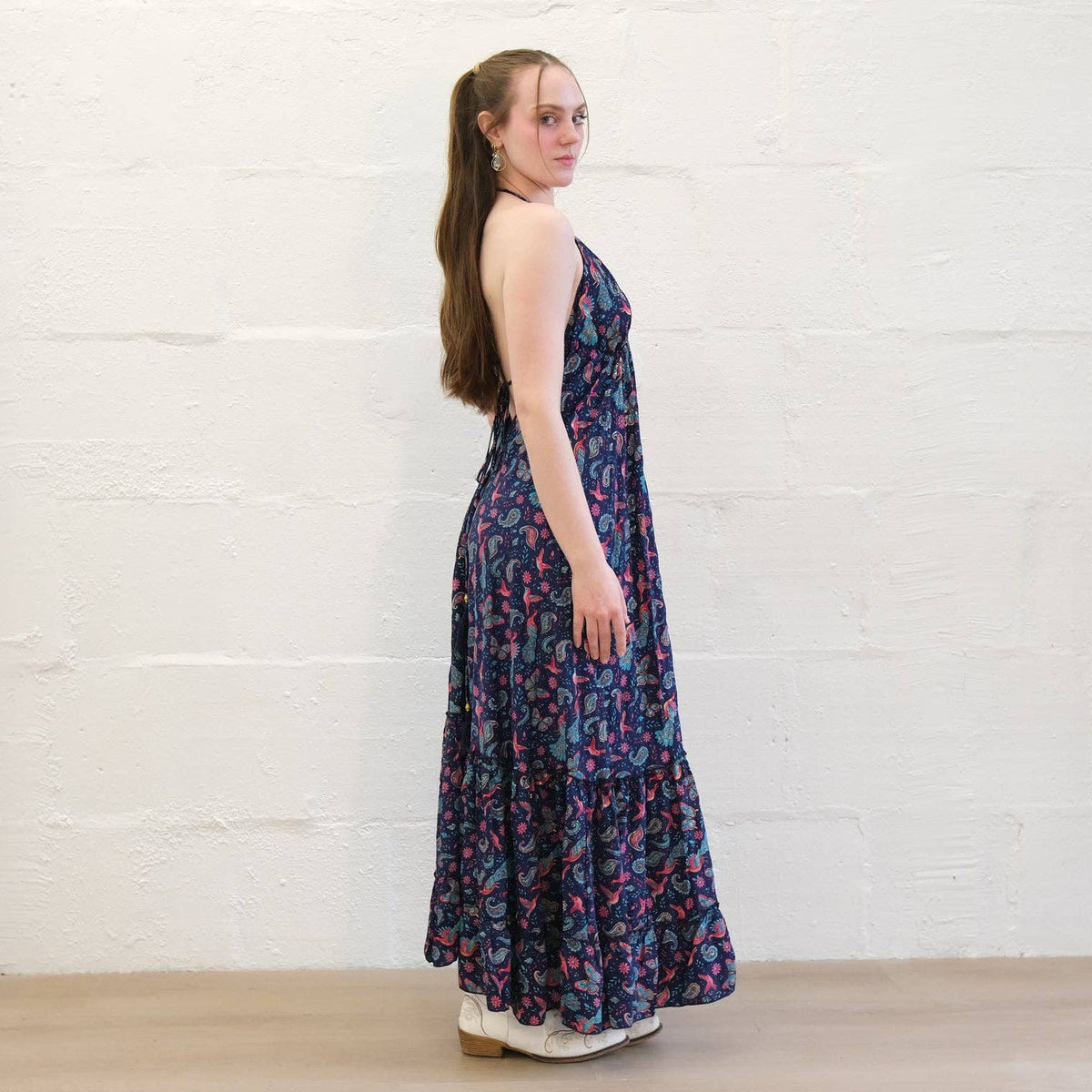 Boho Goddess Maxi Tiered Backless Dress