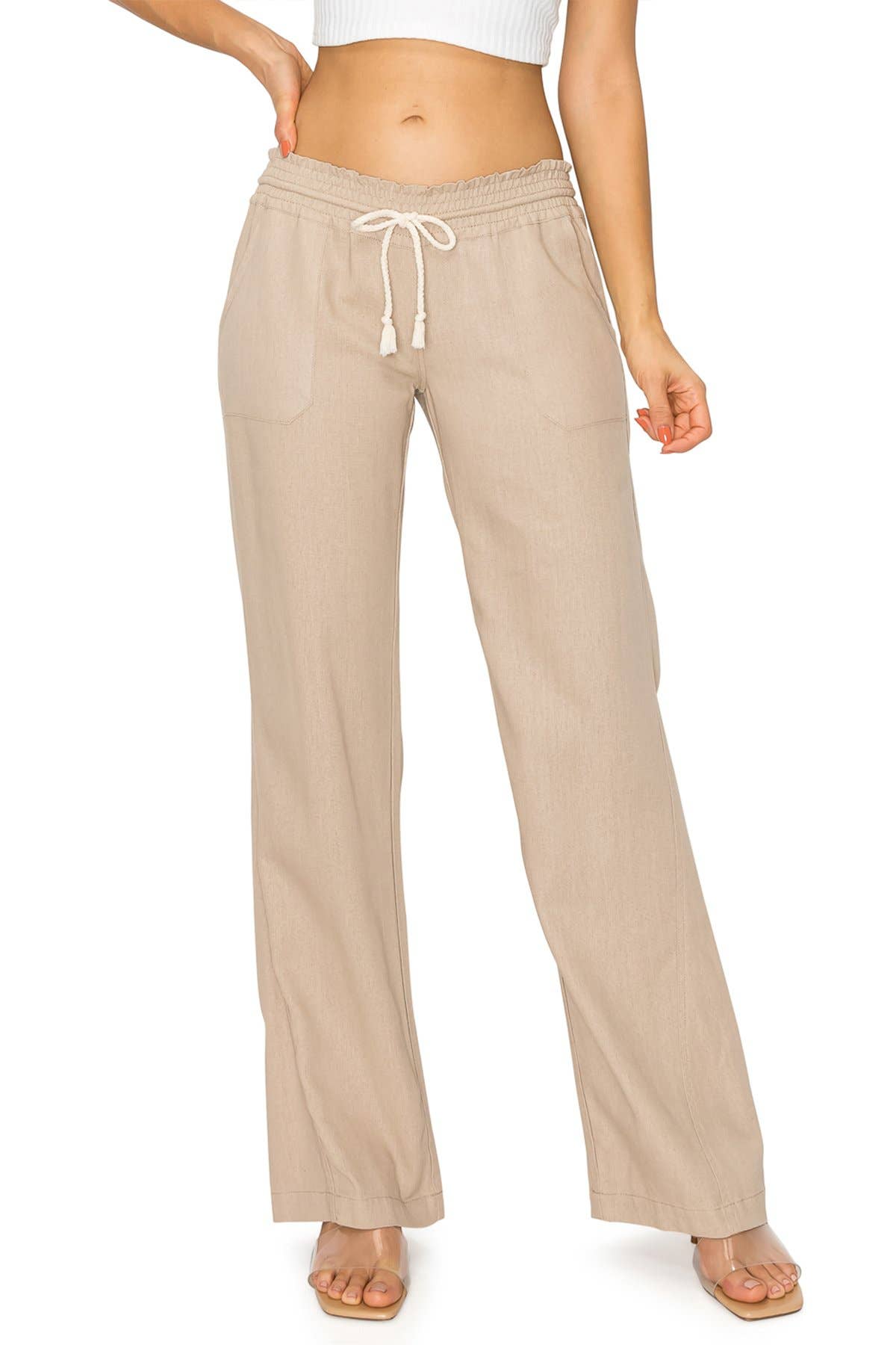CALI1850 LINEN WIDE-LEG DRAWSTRING PANT (07024JLN000)