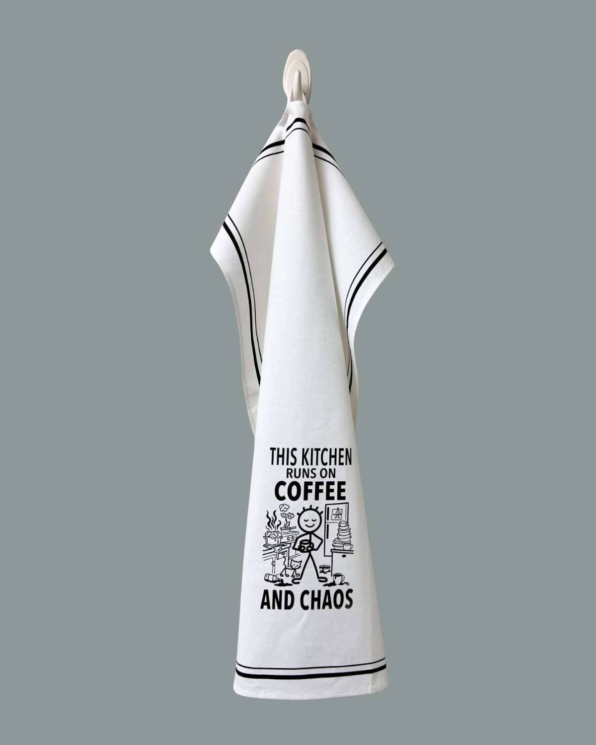 “This Kitchen Runs on Coffee and Chaos” - Kitchen Tea Towel