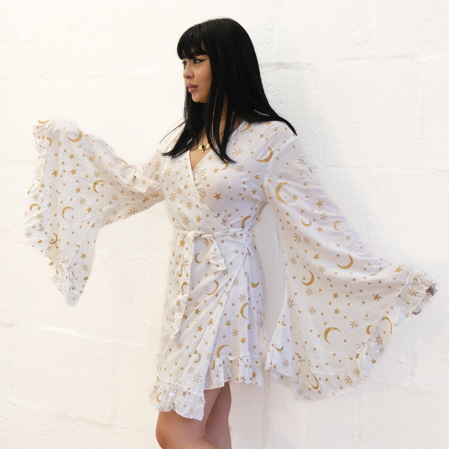 Celestial Goddess Boho Wrap Dress