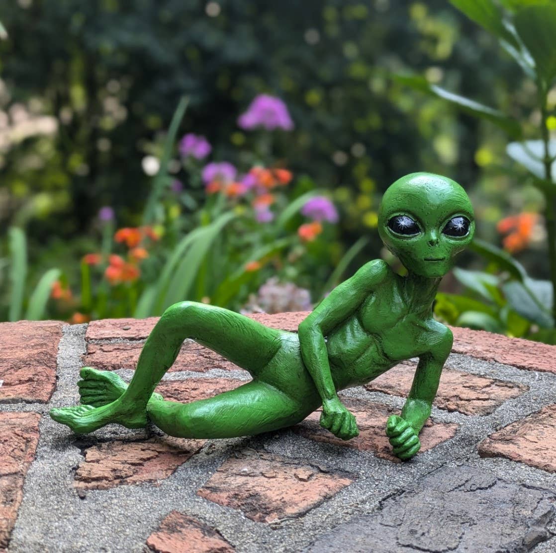 Alien Invasion Sexy 10” long Lying Male Alien Statue
